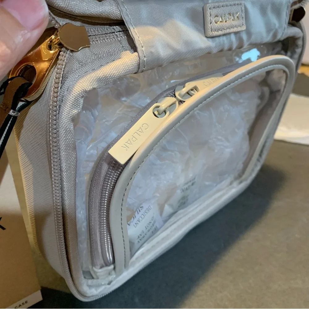 CALPACK NWT Mini Clear Cosmetic Zippered Travel  Case. Stone. - Picture 12 of 12